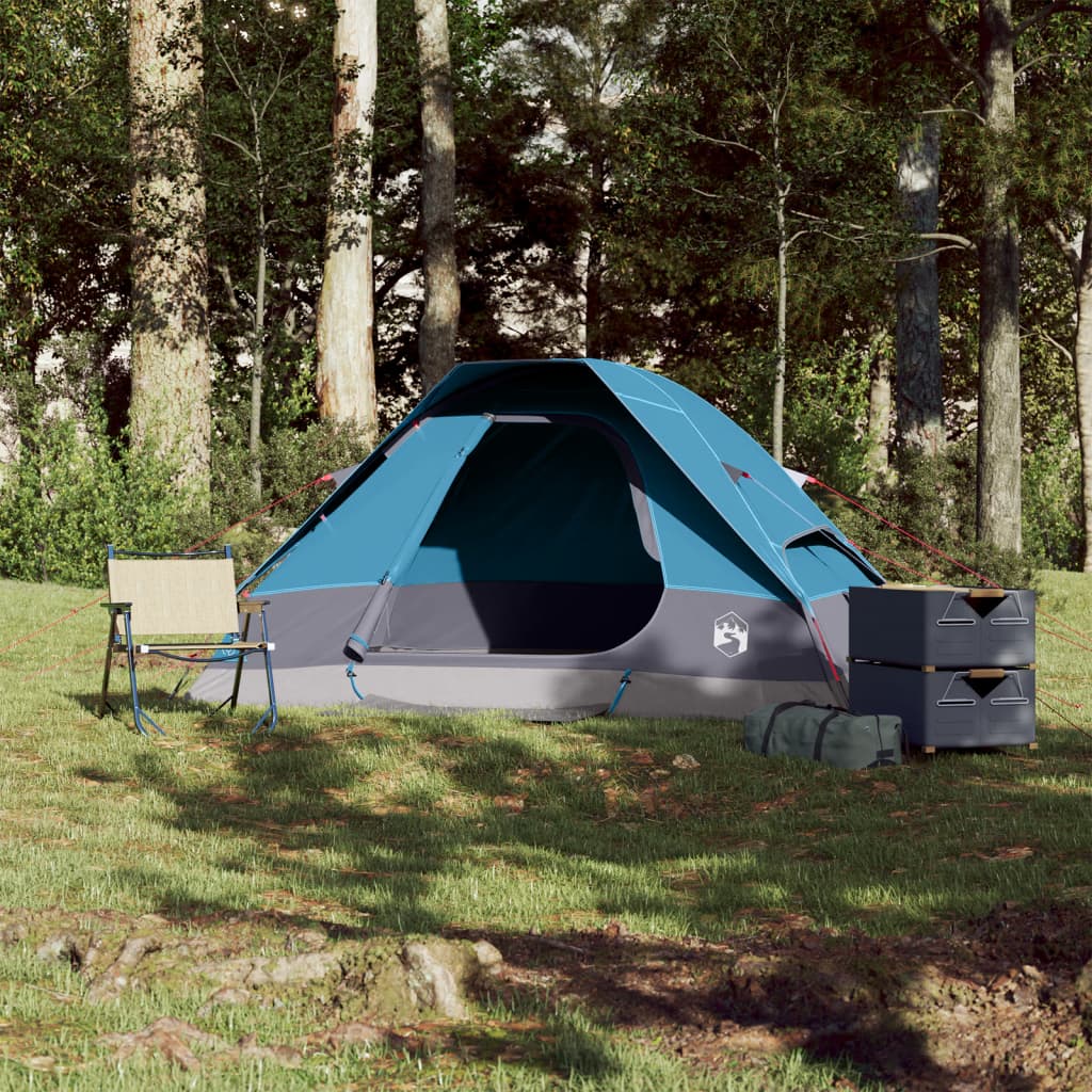 vidaXL Tente de camping à dôme 2 personnes bleu imperméable