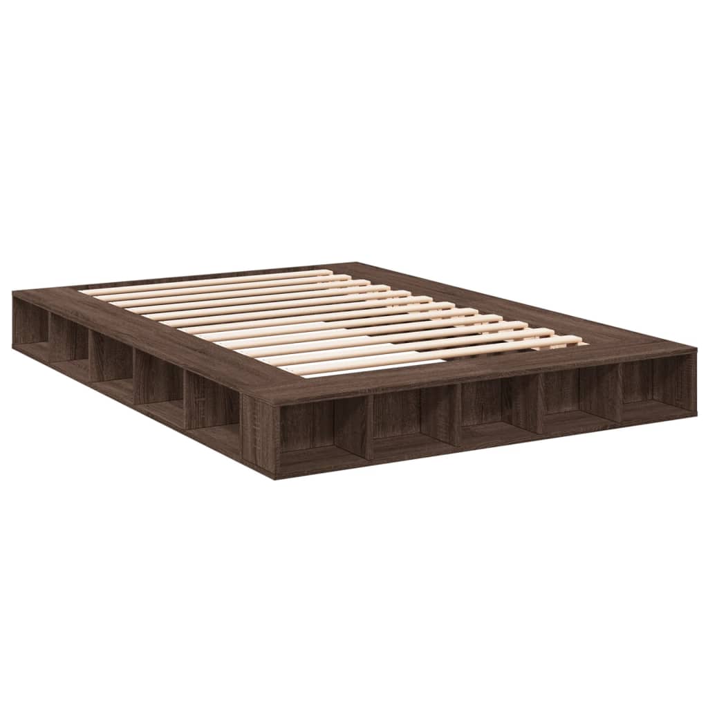 vidaXL Cadre de lit sans matelas chêne marron 160x200 cm