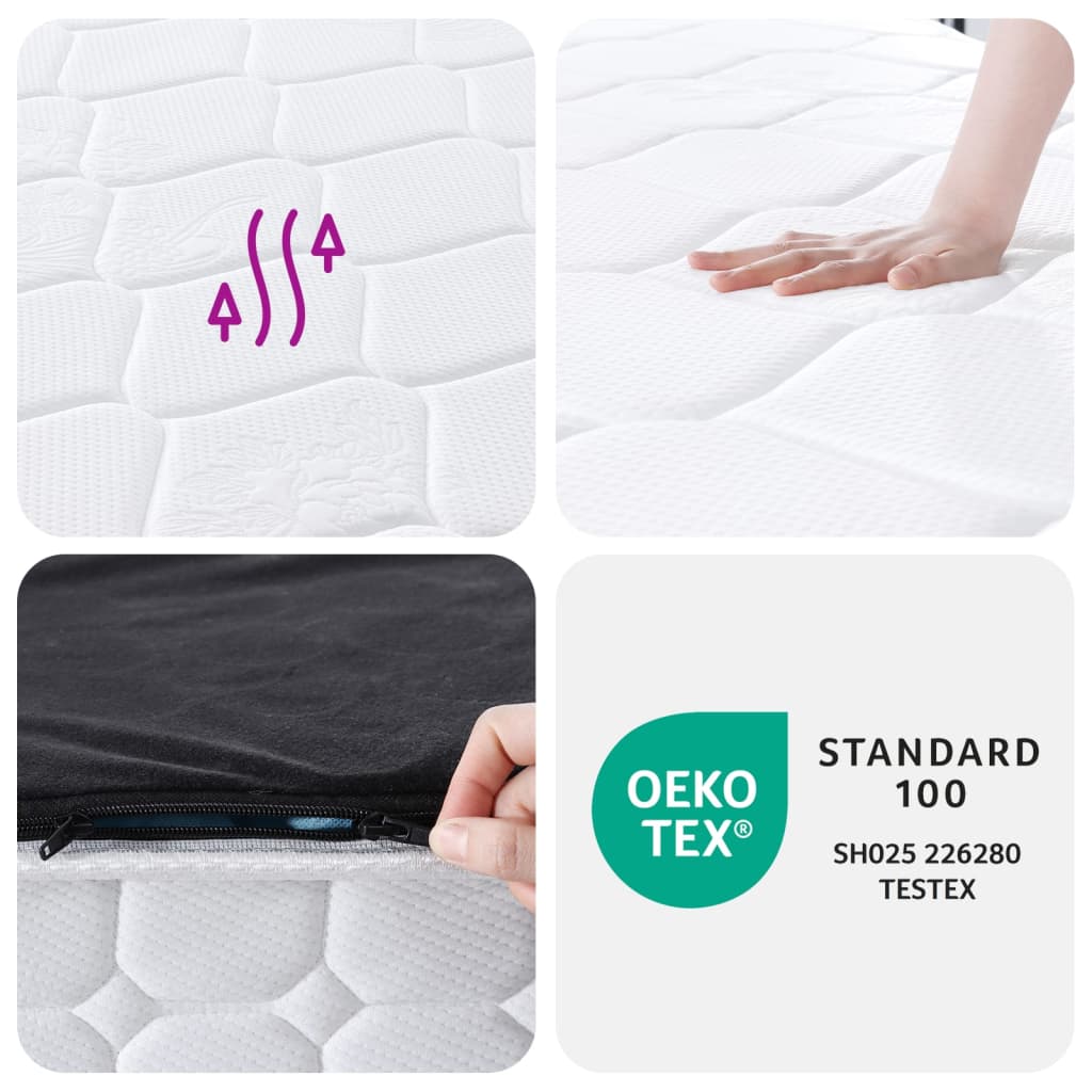 vidaXL Matelas à ressorts ensachés dureté moyenne 80x200 cm