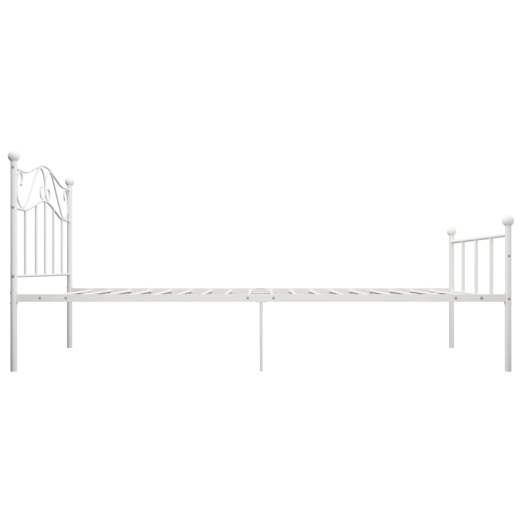 vidaXL Cadre de lit sans matelas blanc métal 90x200 cm