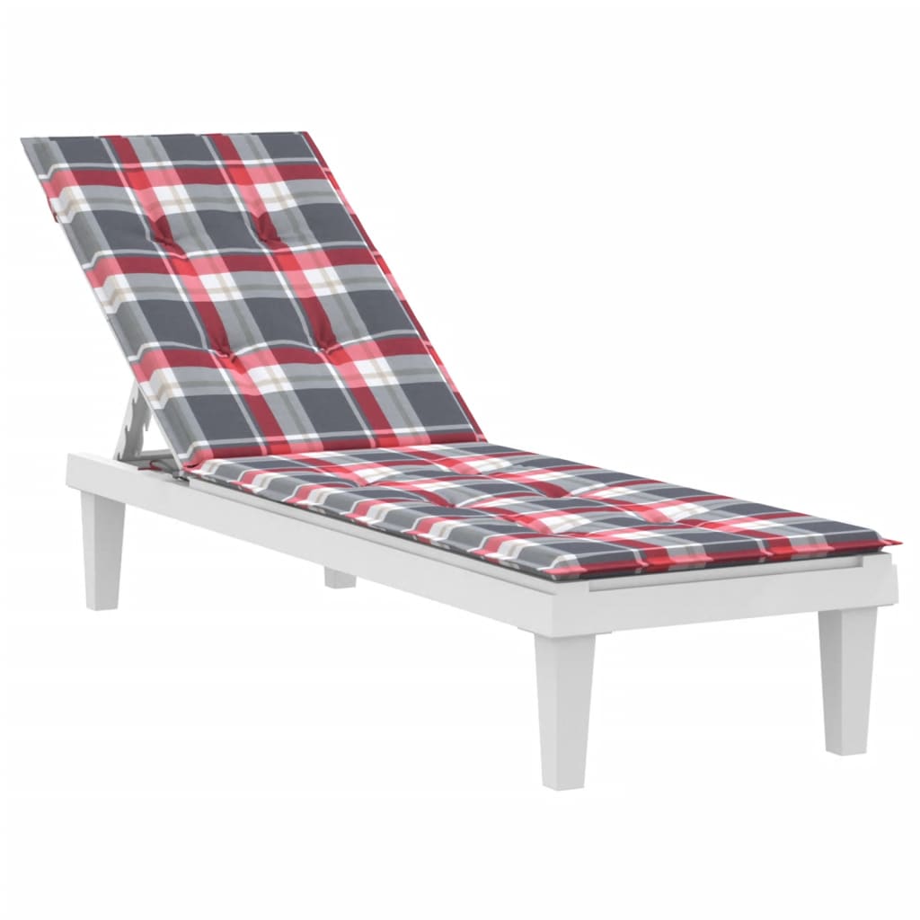 vidaXL Coussin de chaise de terrasse carreaux rouge (75+105)x50x4 cm