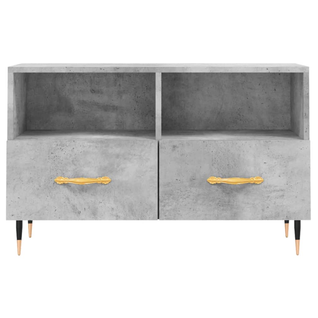 vidaXL Meuble TV Gris béton 80x36x50 cm Bois d'ingénierie