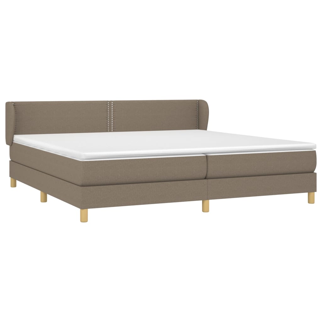 vidaXL Sommier à lattes de lit avec matelas Taupe 200x200 cm Tissu