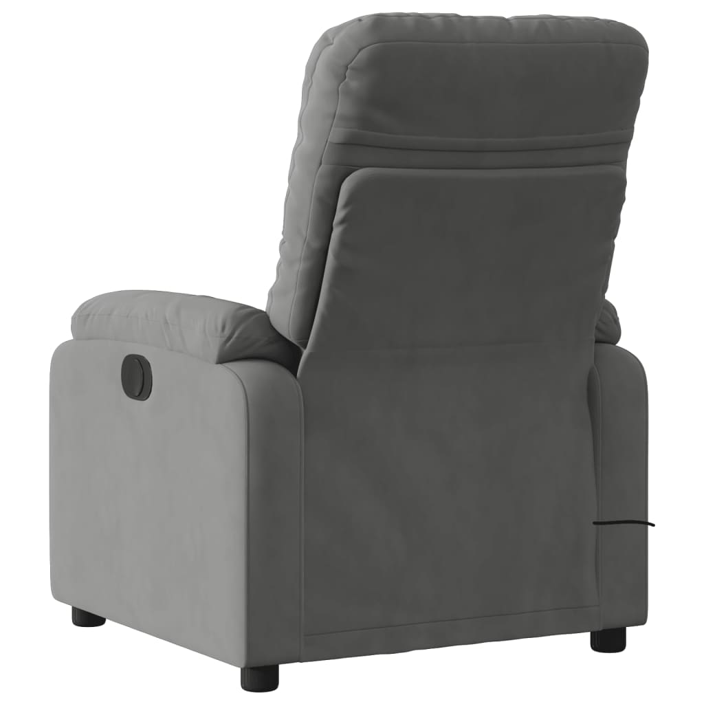 vidaXL Fauteuil inclinable de massage gris foncé tissu microfibre