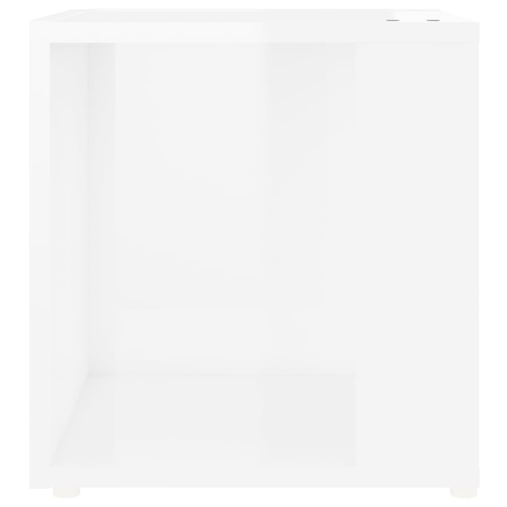 vidaXL Table d'appoint Blanc brillant 33x33x34,5 cm Aggloméré