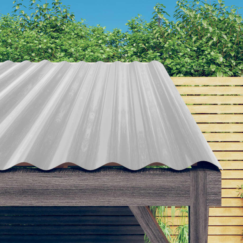 vidaXL Panneaux de toit 12 pcs Acier enduit de poudre Argenté 80x36 cm