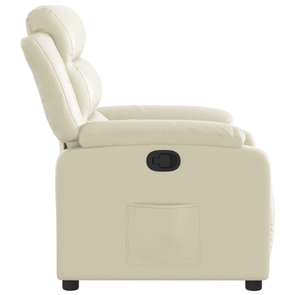 vidaXL Fauteuil inclinable Crème Similicuir