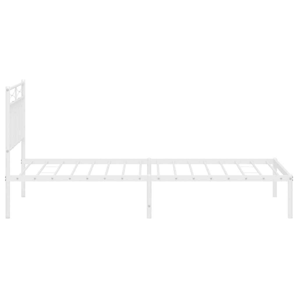 vidaXL Cadre de lit métal sans matelas et tête de lit blanc 100x190 cm