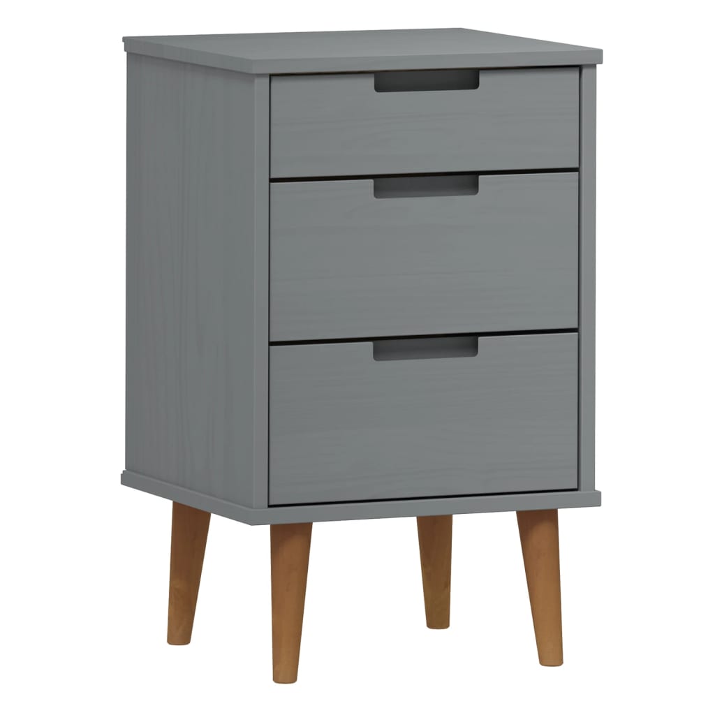 vidaXL Table de chevet MOLDE Gris 40x35x65 cm Bois de pin massif