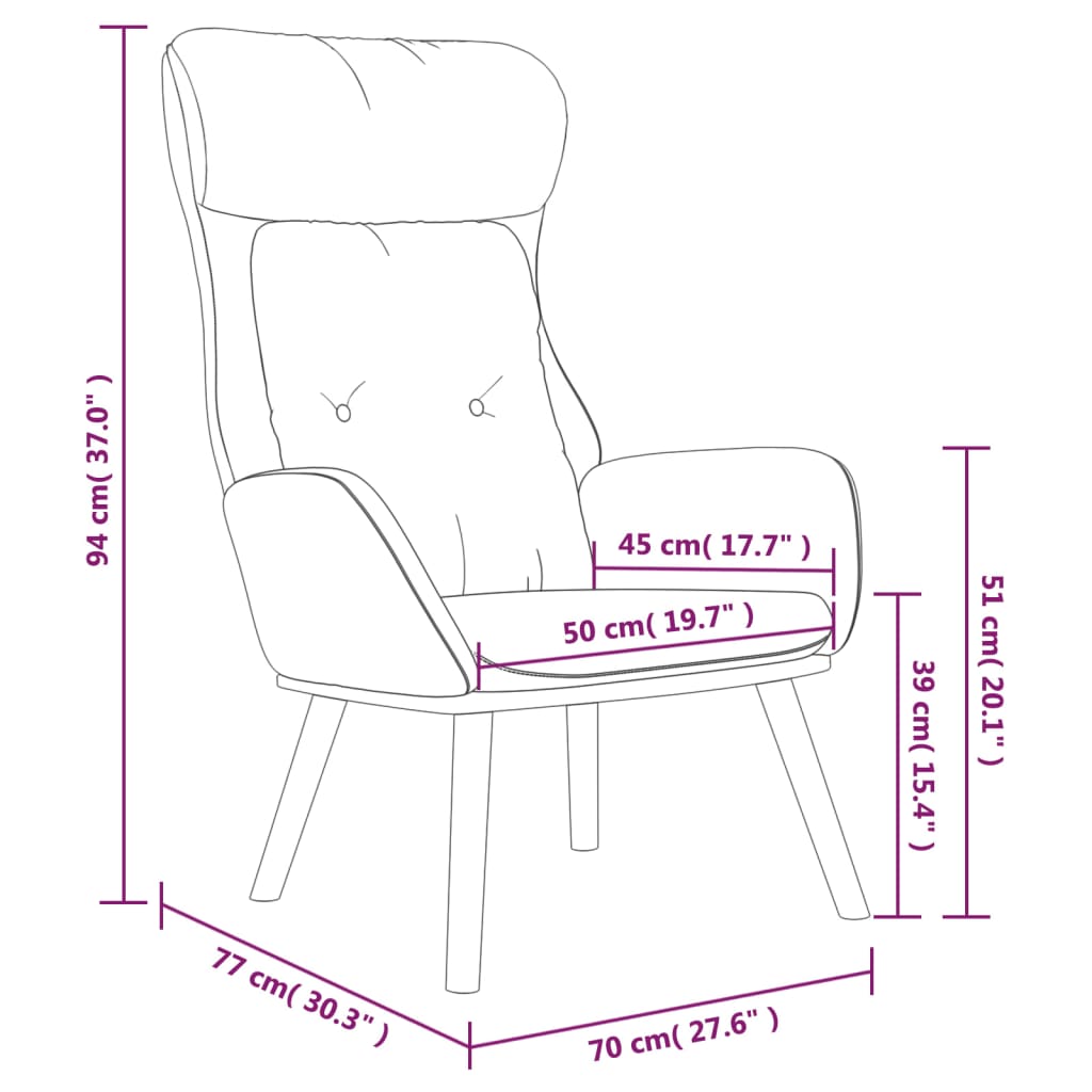 vidaXL Chaise de relaxation Gris foncé Tissu et PVC