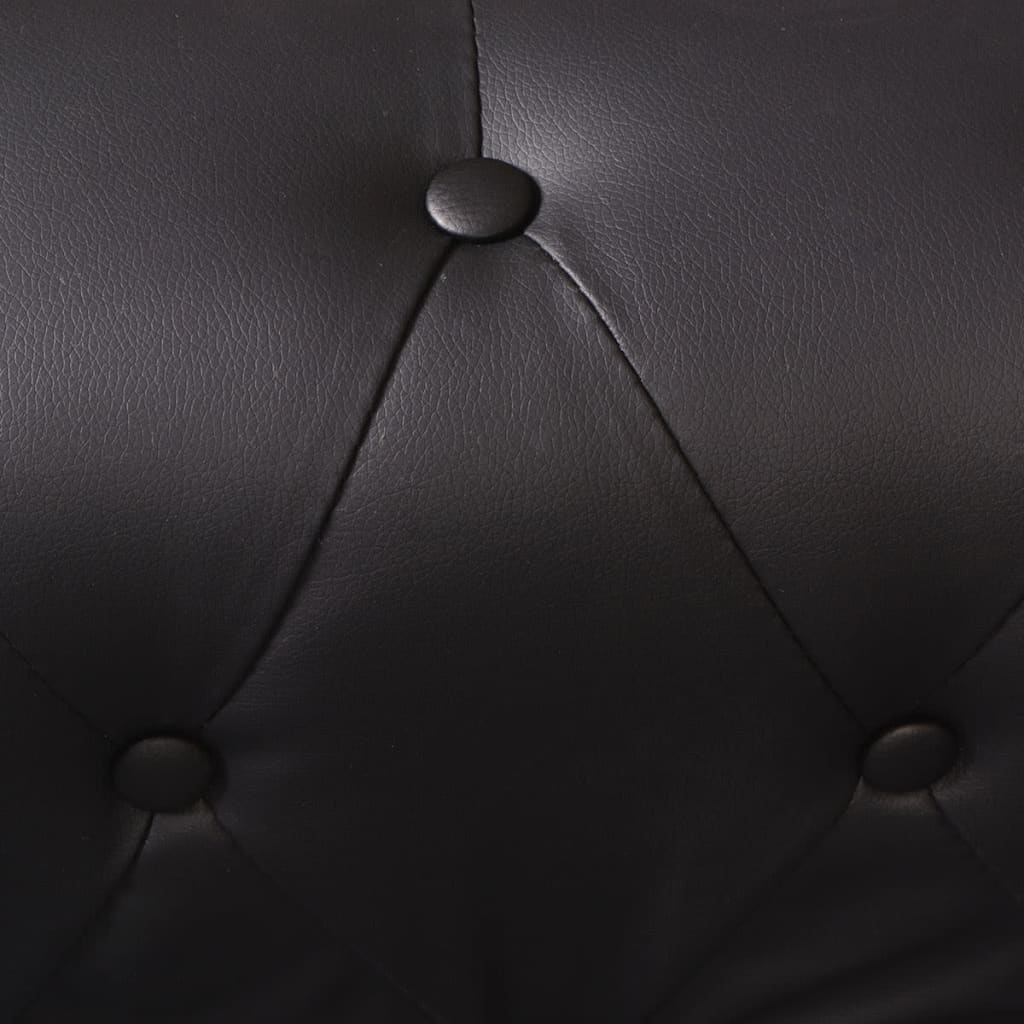 vidaXL Canapé d'angle Chesterfield 6 places Cuir synthétique Noir