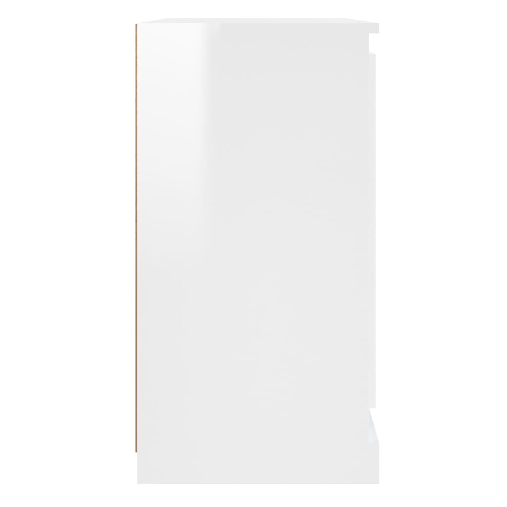 vidaXL Buffet blanc brillant 70x35,5x67,5 cm bois d'ingénierie