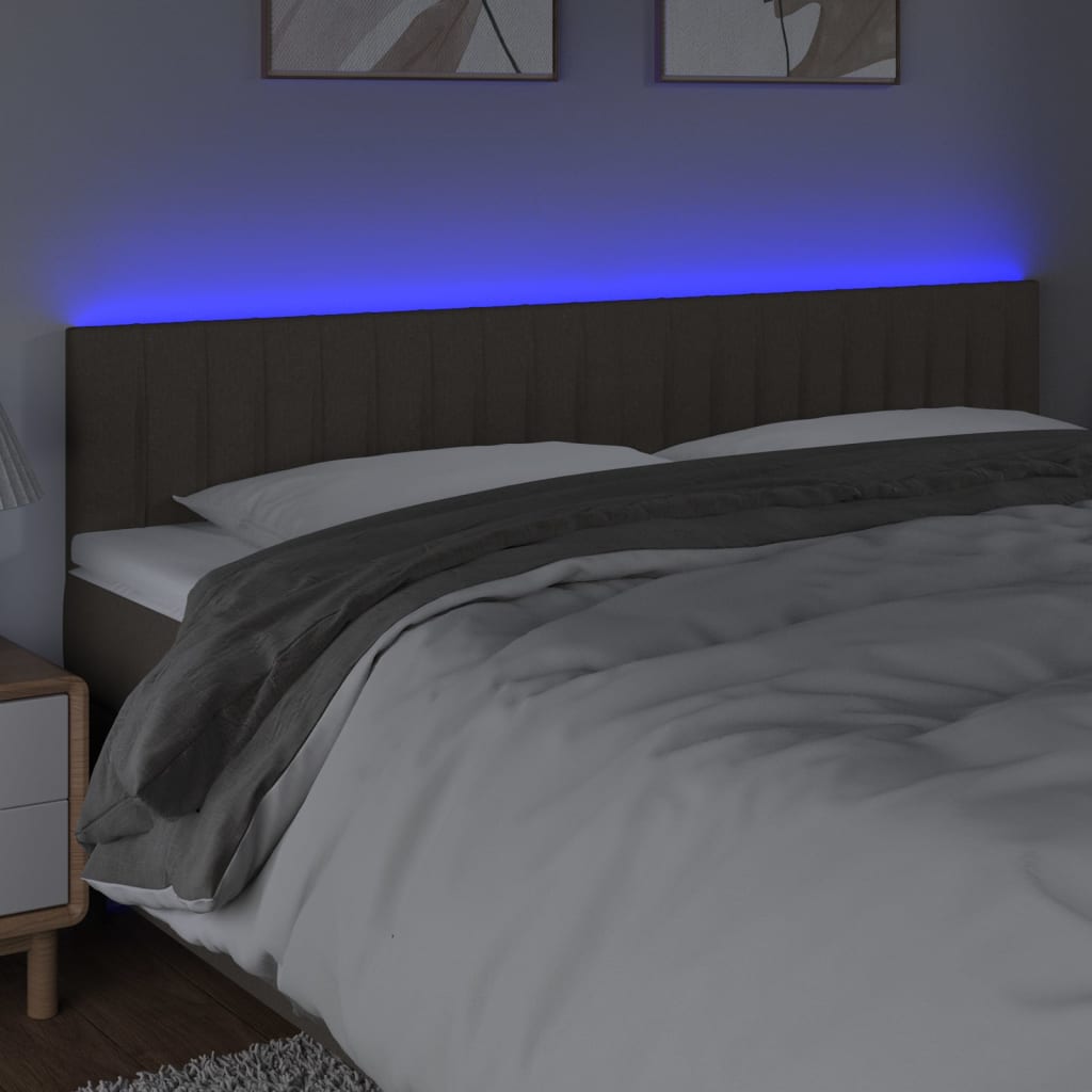 vidaXL Tête de lit à LED Taupe 160x5x78/88 cm Tissu