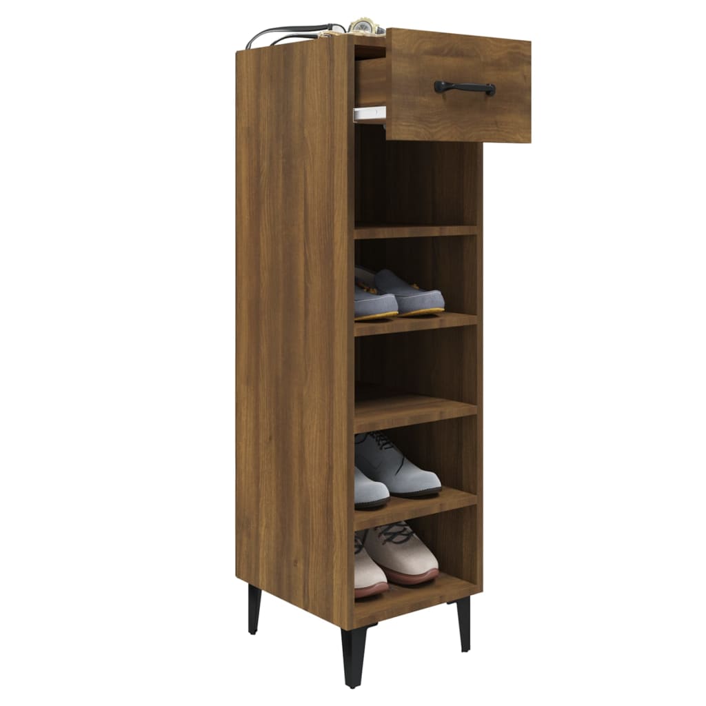 vidaXL Meuble à chaussures Chêne marron 30x35x105 cm Bois d'ingénierie