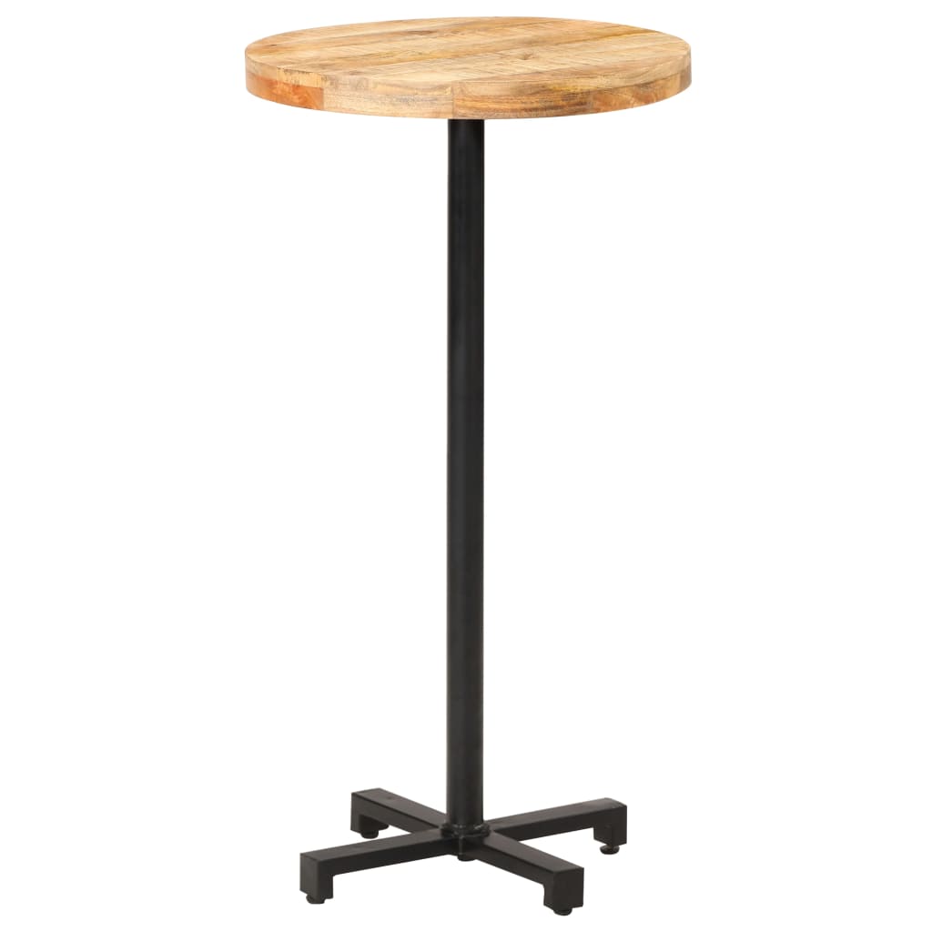 vidaXL Table de bar Ronde Ø60x110 cm Bois de manguier brut