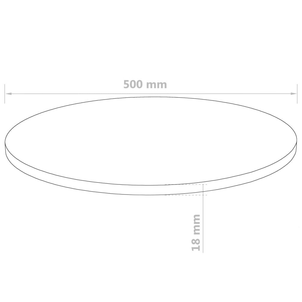 vidaXL Dessus de table Rond MDF 500 x 18 mm