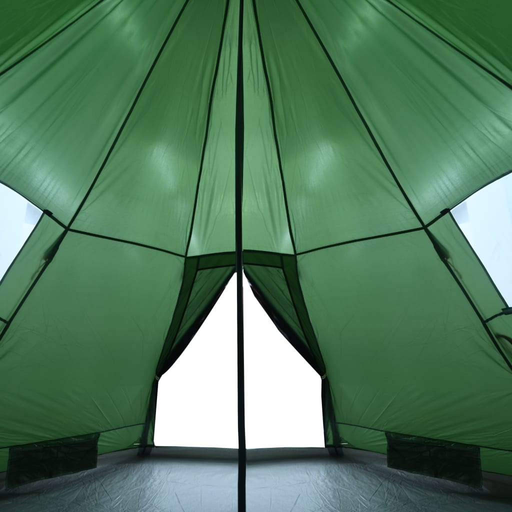 vidaXL Tente de camping tipi 4 personnes vert imperméable