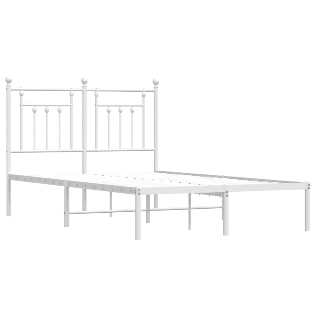 vidaXL Cadre de lit métal sans matelas et tête de lit blanc 120x190 cm