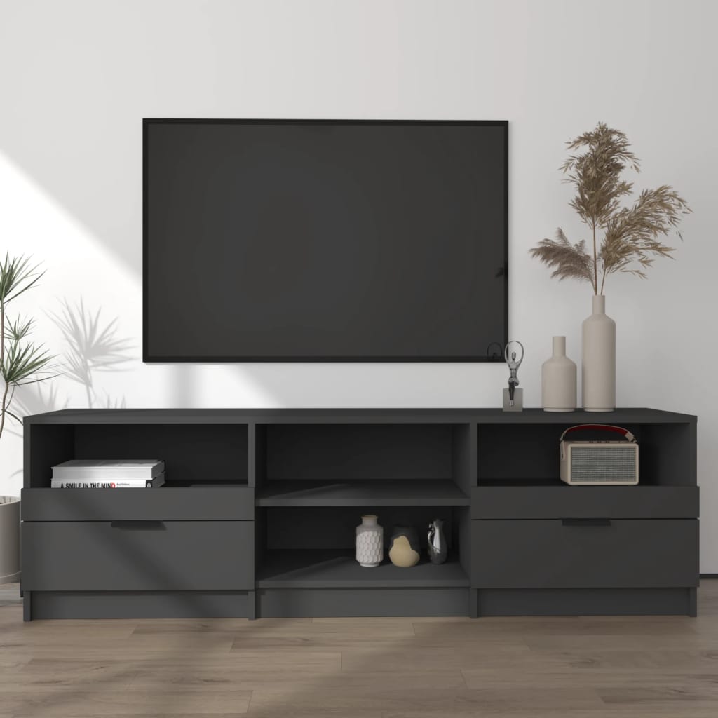 vidaXL Meuble TV Noir 150x33,5x45 cm Bois d'ingénierie