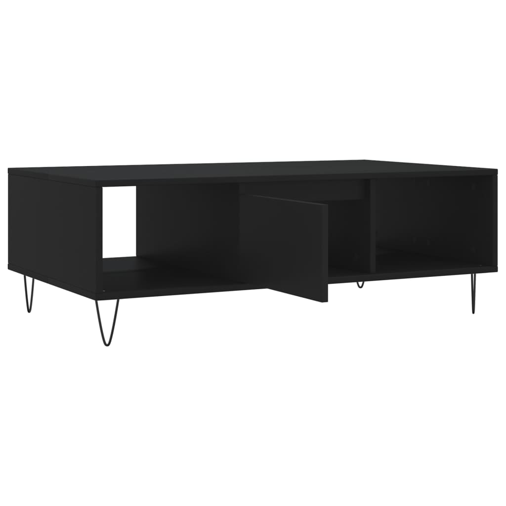 vidaXL Table basse noir 104x60x35 cm bois d'ingénierie