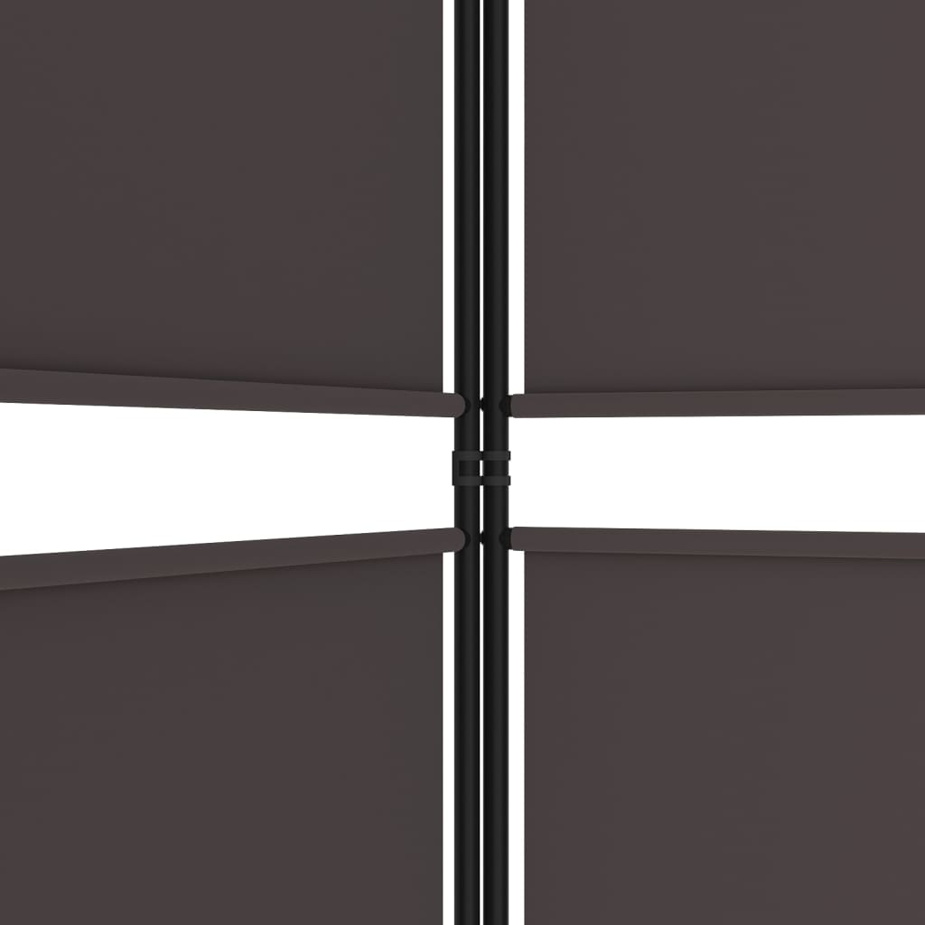 vidaXL Cloison de séparation 3 panneaux Marron 150x180 cm Tissu