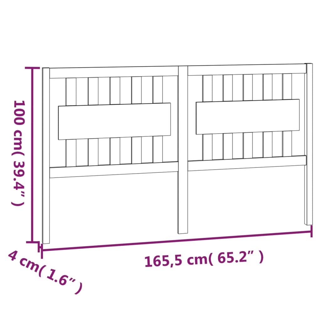 vidaXL Tête de lit Blanc 165,5x4x100 cm Bois massif de pin