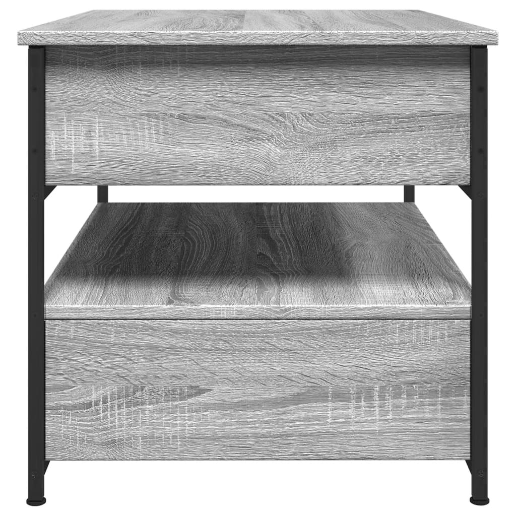 vidaXL Table basse sonoma gris 70x50x50 cm bois d'ingénierie et métal