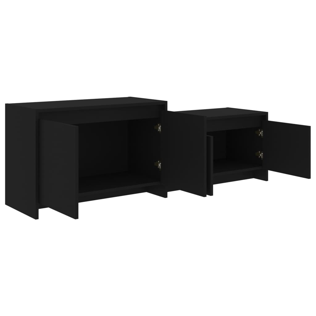 vidaXL Meuble TV Noir 146,5x35x50 cm Bois d'ingénierie