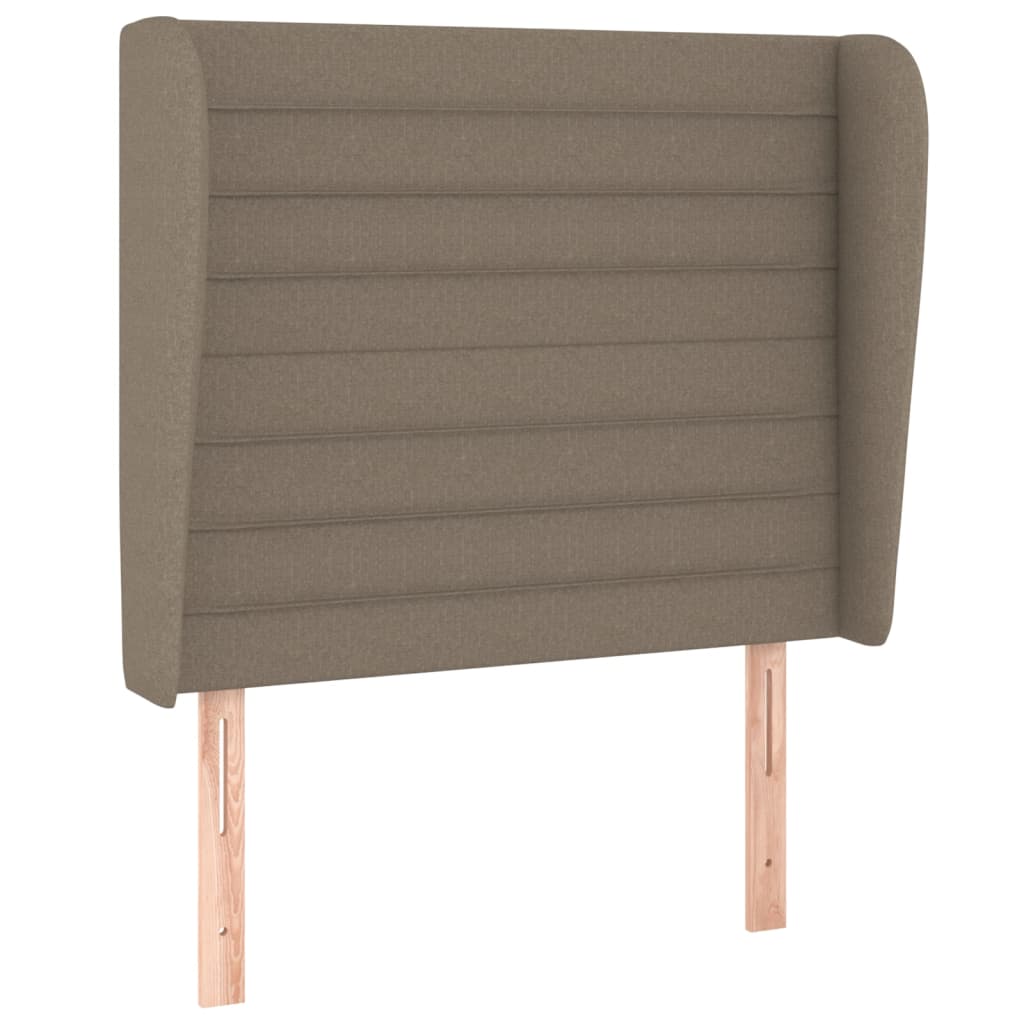 vidaXL Tête de lit avec oreilles Taupe 103x23x118/128 cm Tissu