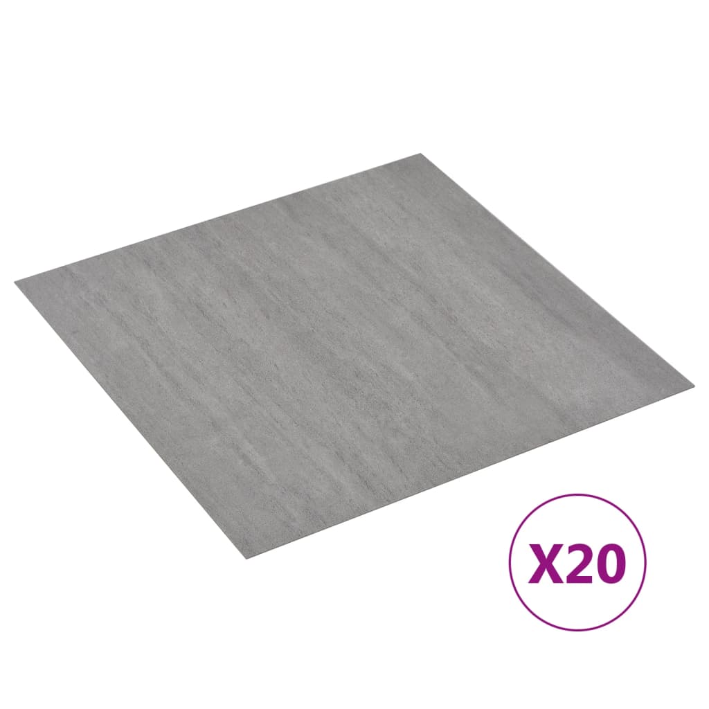 vidaXL Planches plancher autoadhésives 20pcs PVC 1,86m² Gris pointillé