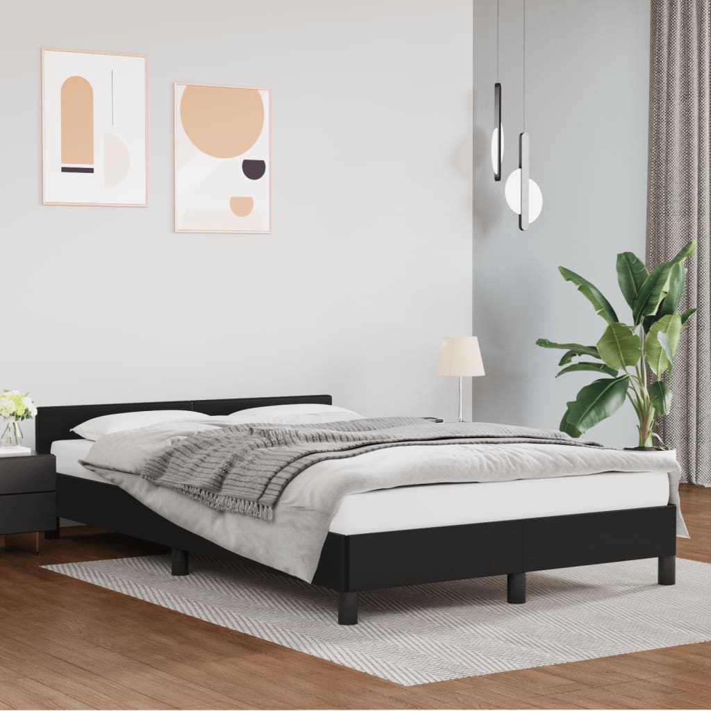 vidaXL Cadre de lit avec tête de lit noir 120x190 cm similicuir
