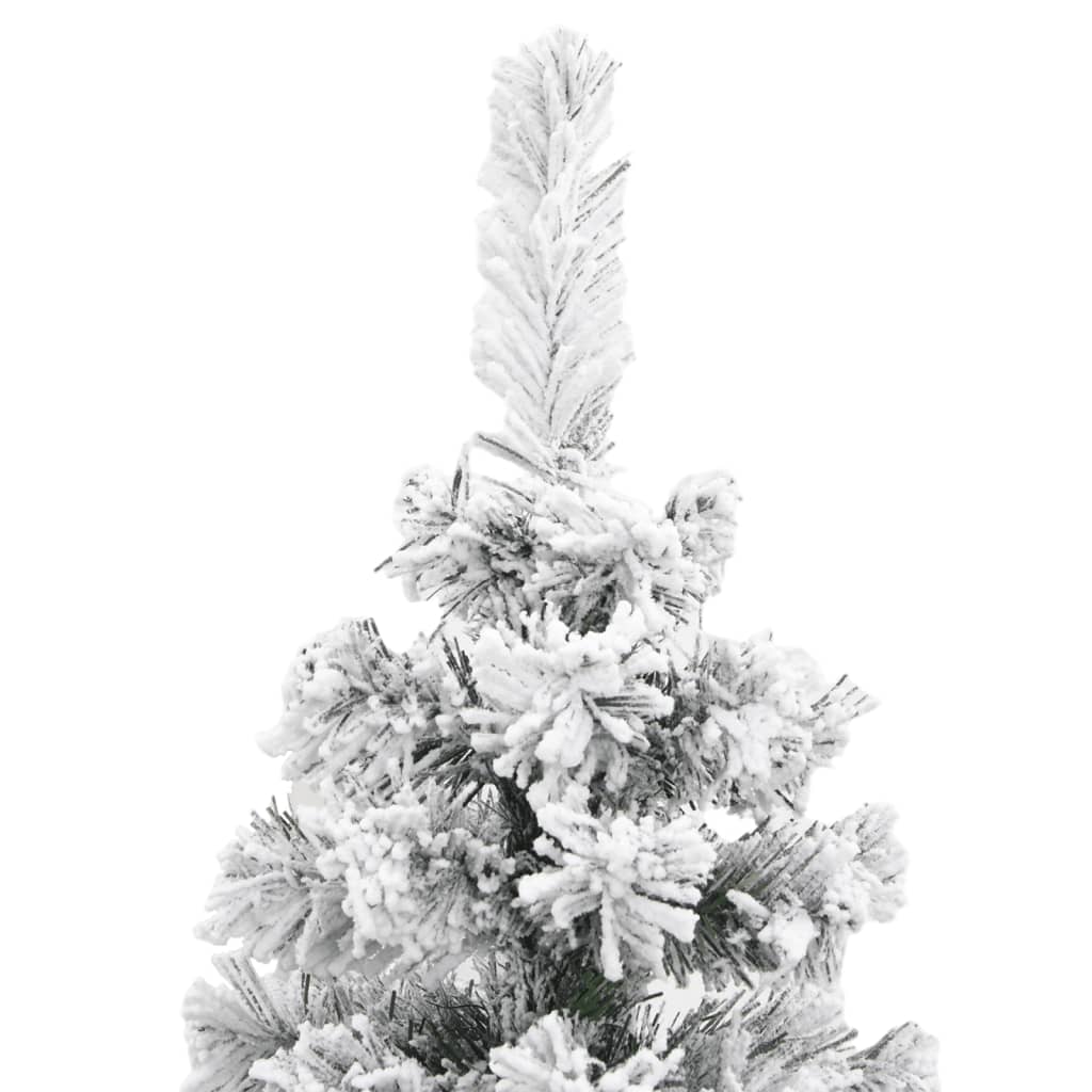vidaXL Sapin de Noël artificiel mince flocon de neige Vert 150 cm PVC