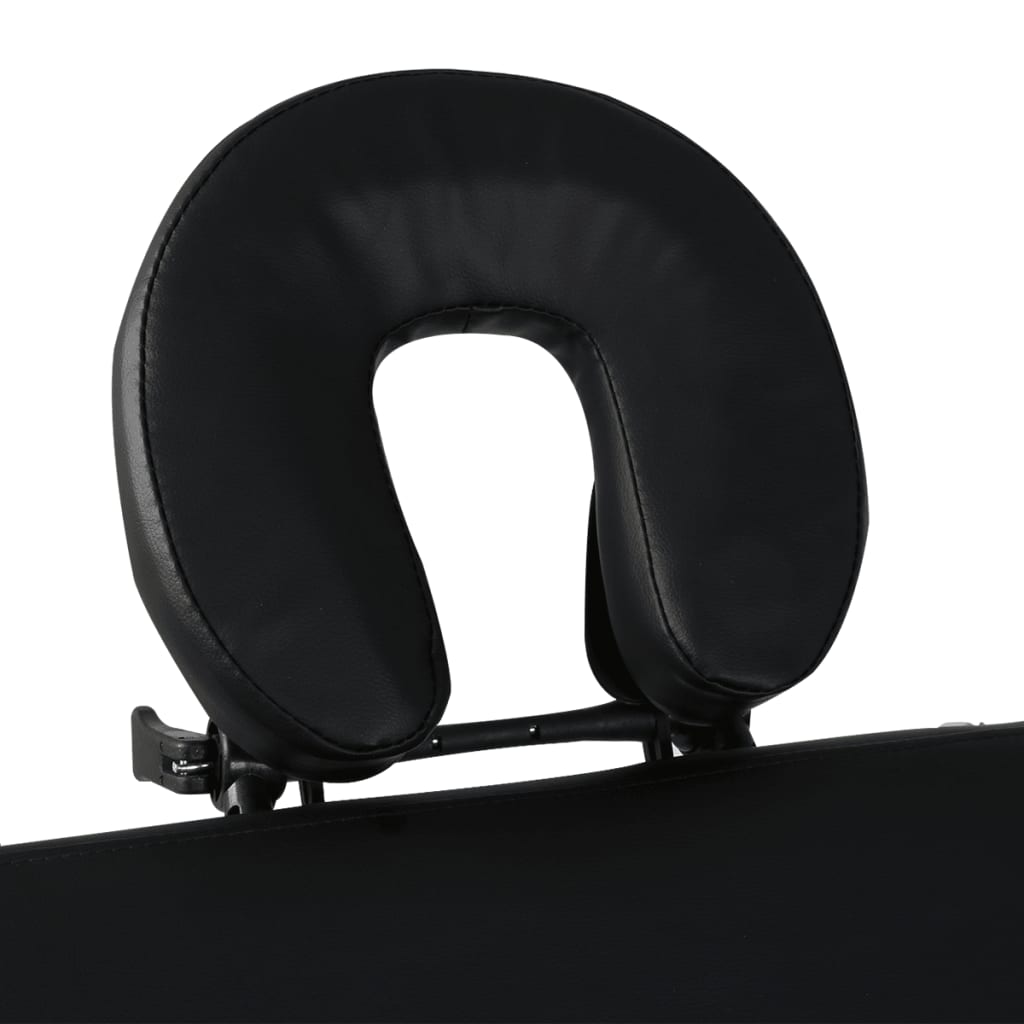 vidaXL Table de massage pliable Noir 4 zones avec cadre en bois