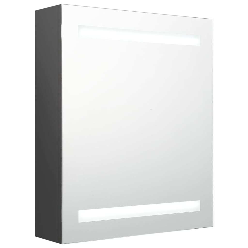 vidaXL Armoire de salle de bain à miroir LED gris 50x14x60 cm