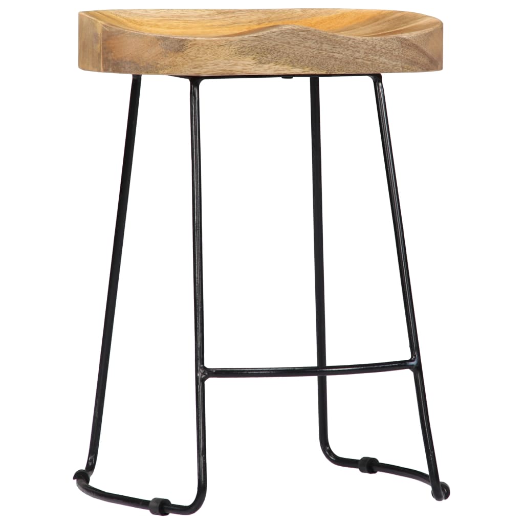 vidaXL Tabourets de bar Gavin lot de 2 bois de manguier massif