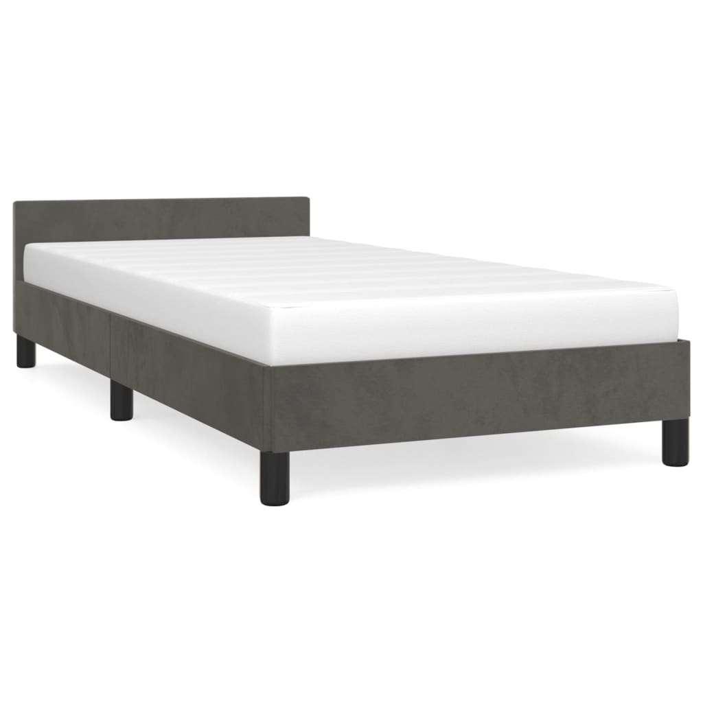 vidaXL Cadre de lit sans matelas gris foncé 80x200 cm velours