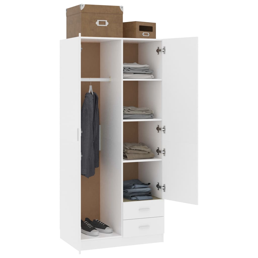 vidaXL Garde-robe Blanc 80x52x180 cm Bois d’ingénierie