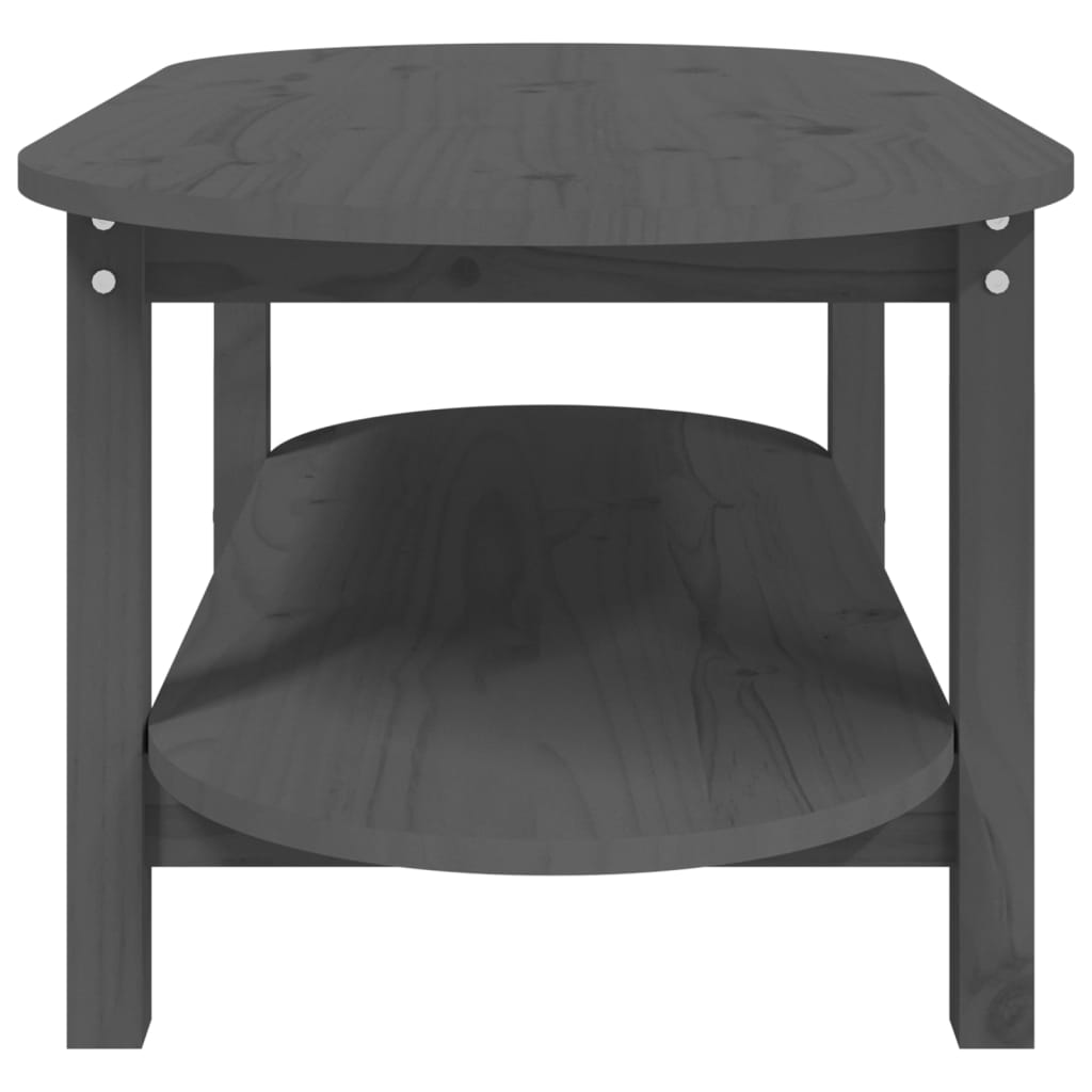 vidaXL Table basse Gris 110x55x45 cm Bois massif de pin