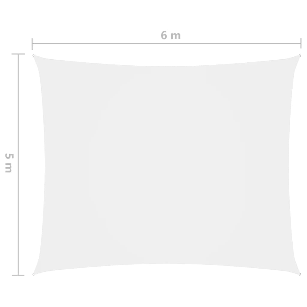 vidaXL Voile de parasol tissu oxford rectangulaire 5x6 m blanc
