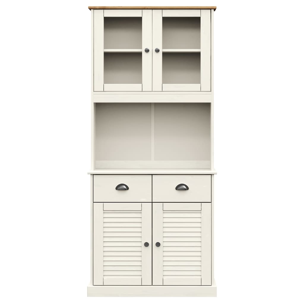 vidaXL Buffet haut VIGO blanc 78x40x175 cm bois massif de pin