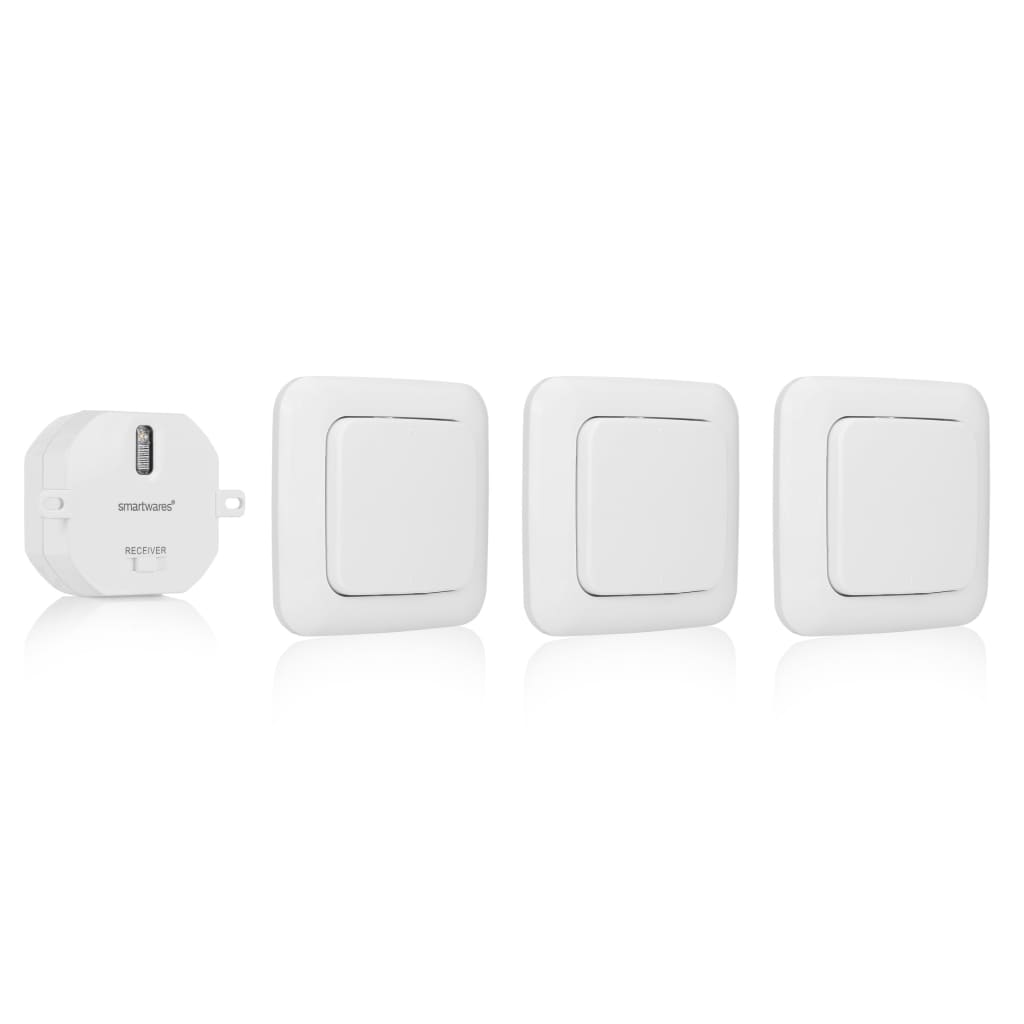 Smartwares Set d'interrupteurs de chambre à coucher 8x8x1,7 cm Blanc