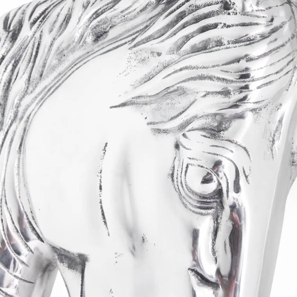 vidaXL Décoration murale en forme de tête de cheval Aluminium Argenté