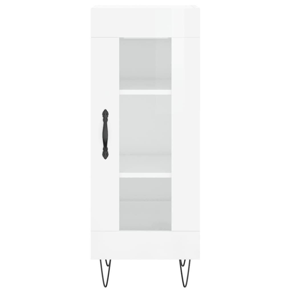 vidaXL Buffet haut Blanc brillant 34,5x34x180 cm Bois d'ingénierie