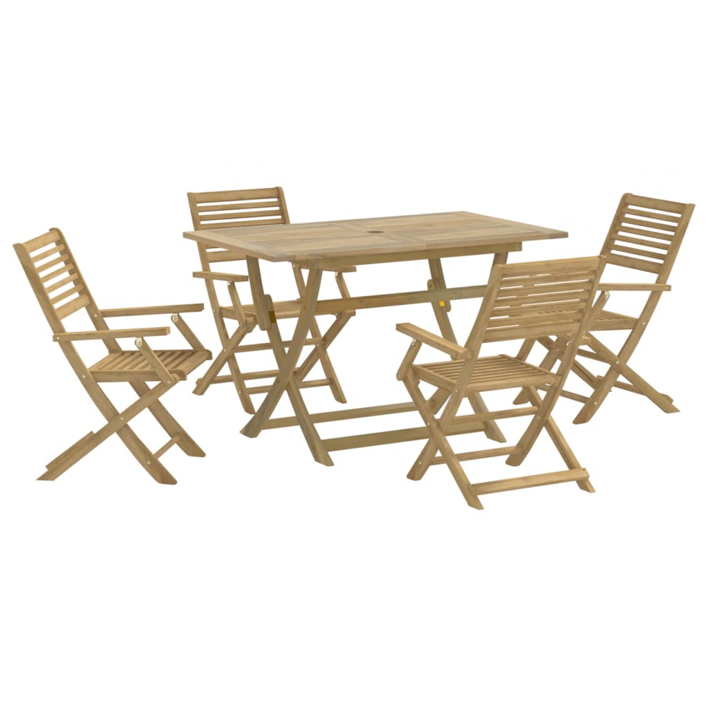 vidaXL Ensemble à manger de jardin 5 pcs Bois d'acacia solide