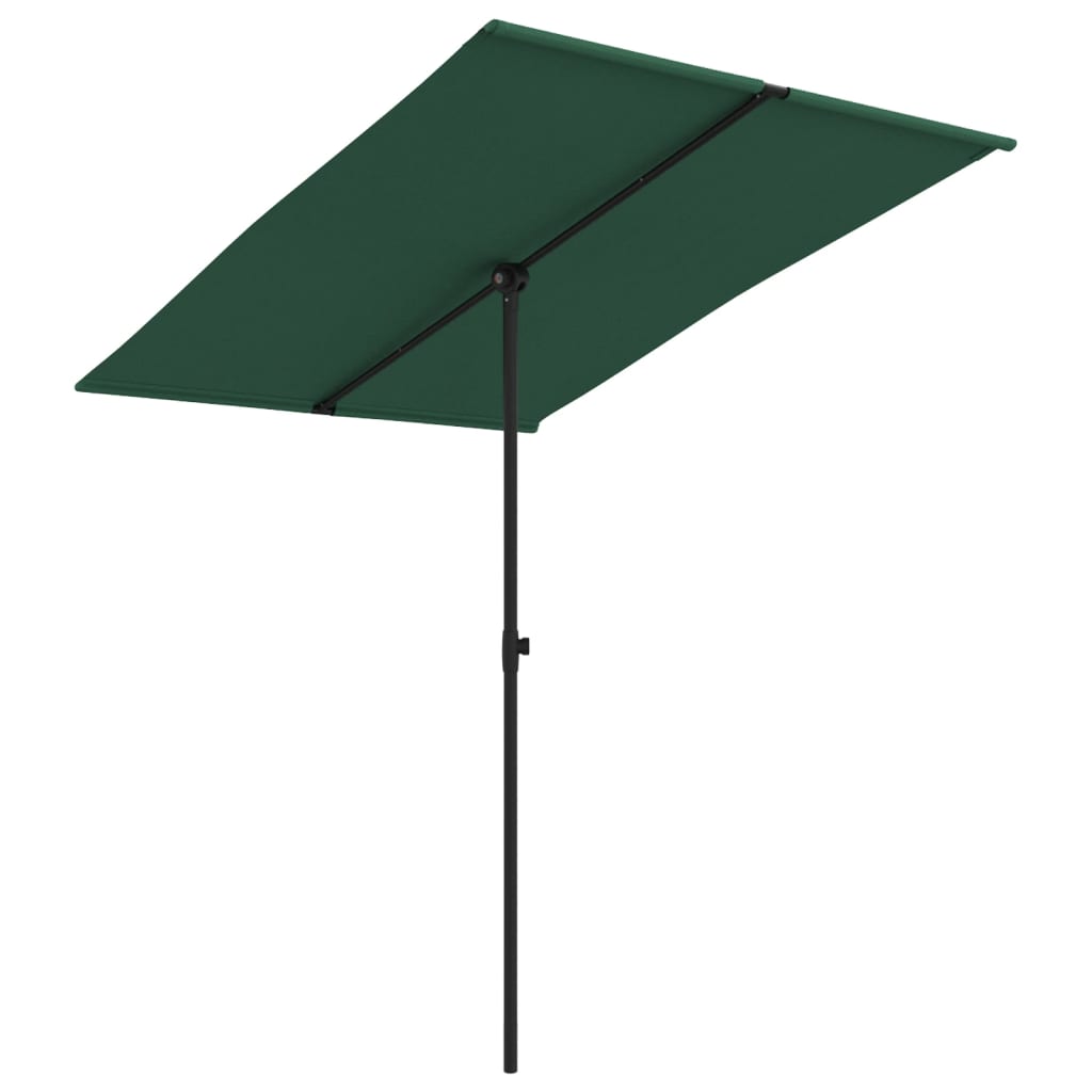 vidaXL Parasol de jardin avec mât en aluminium 2x1,5 m Vert