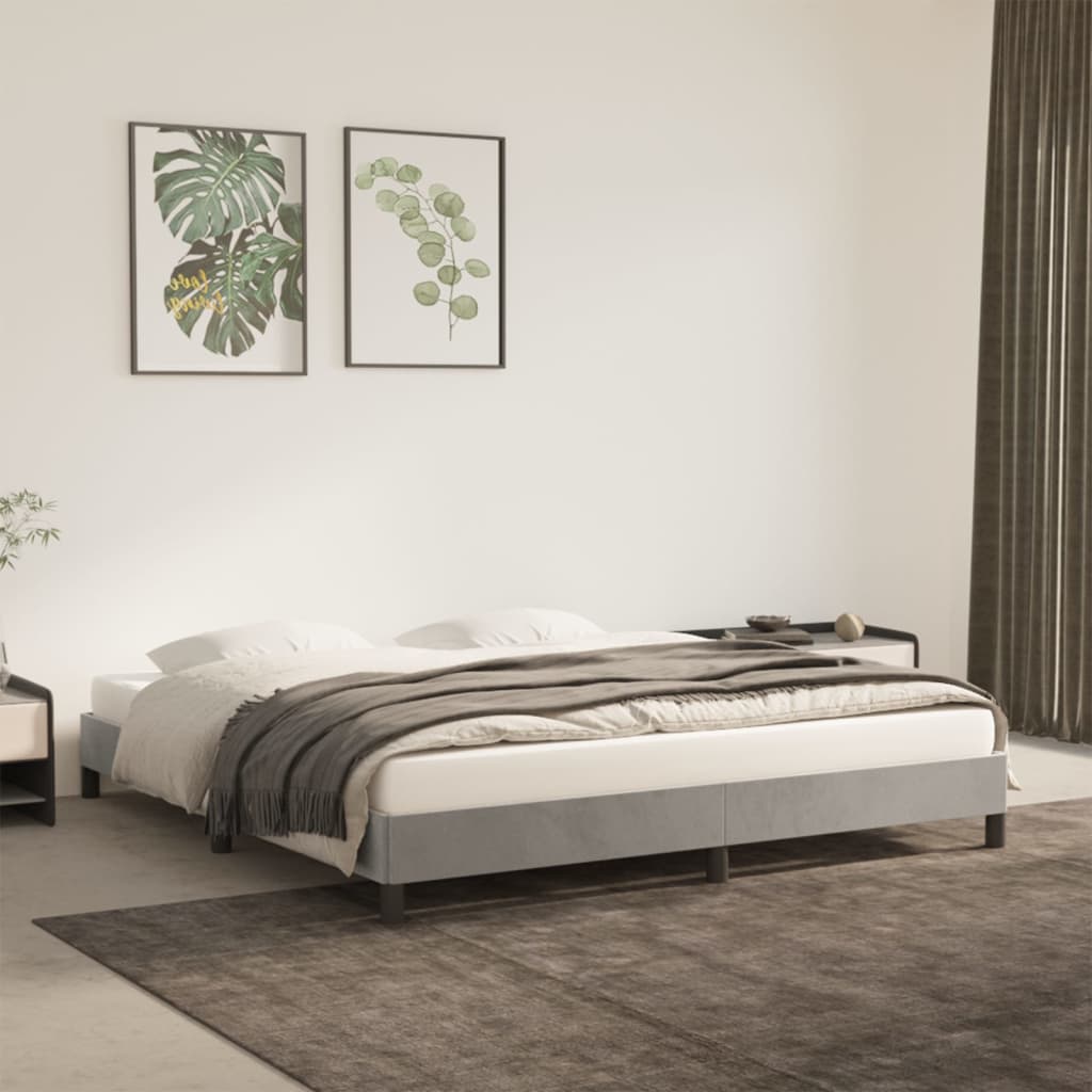 vidaXL Cadre de lit sans matelas gris clair 180x200 cm velours