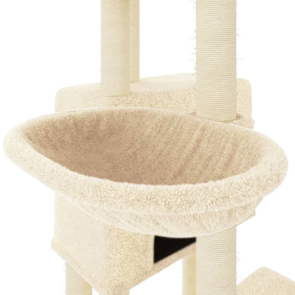 vidaXL Arbre à chat avec griffoirs en sisal crème 122 cm