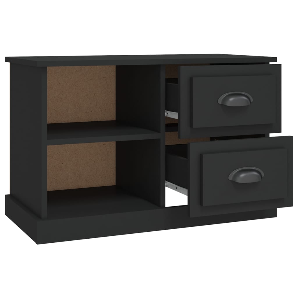 vidaXL Meuble TV noir 73x35,5x47,5 cm bois d'ingénierie