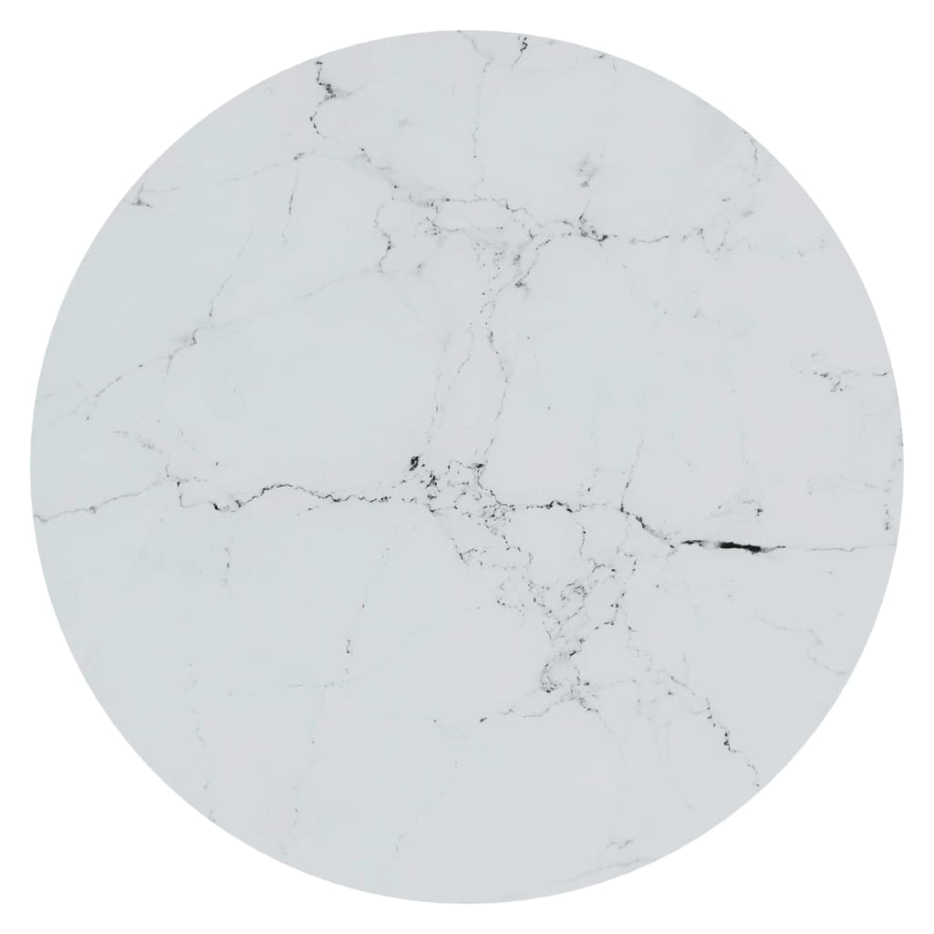 vidaXL Table d'appoint Doré et marbre blanc 45 cm Verre trempé