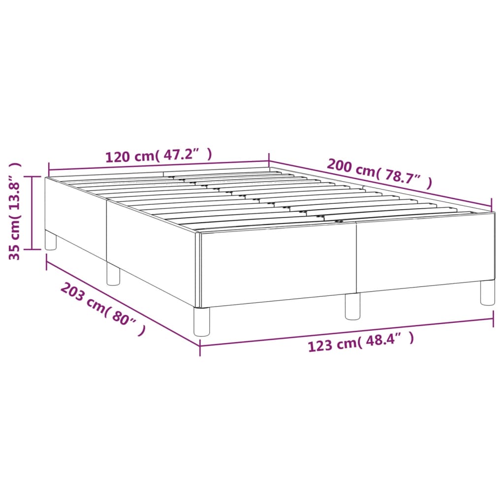 vidaXL Cadre de lit sans matelas noir 120x200 cm velours